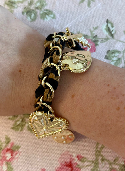 Leopard charm bracelet