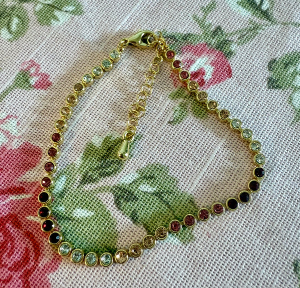 Multicolor tennis bracelet