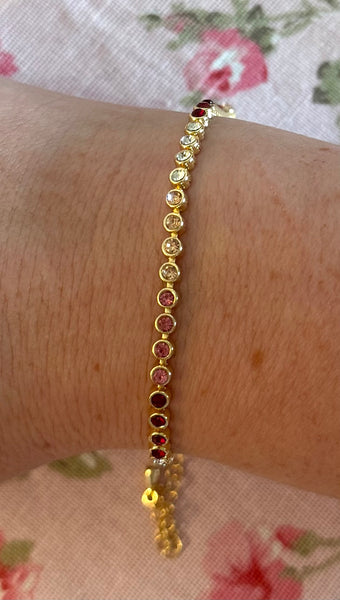 Multicolor tennis bracelet