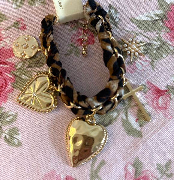 Leopard charm bracelet