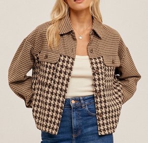 Rory Houndtooth Crop Jacket