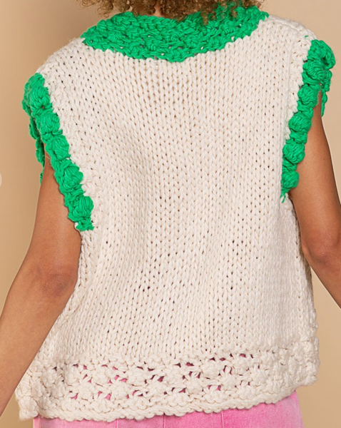 Easy greenly knitted vest