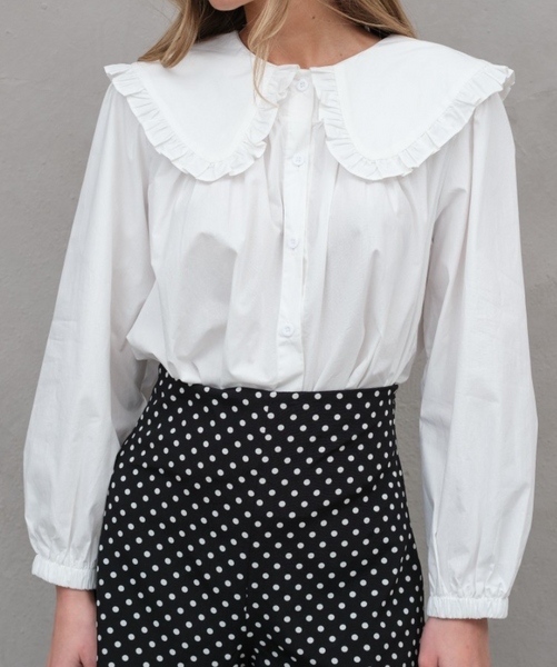 Frilly business top