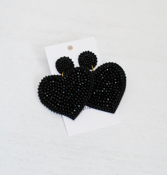 Black Heart Earring