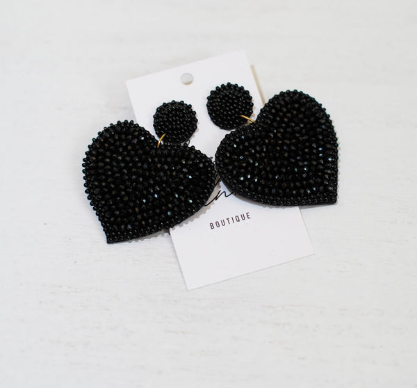 Black Heart Earring