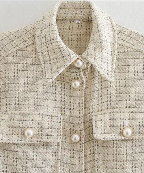 Playful Pearl Tweed Shacket