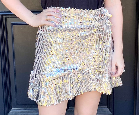 Shine bright sequin skirt